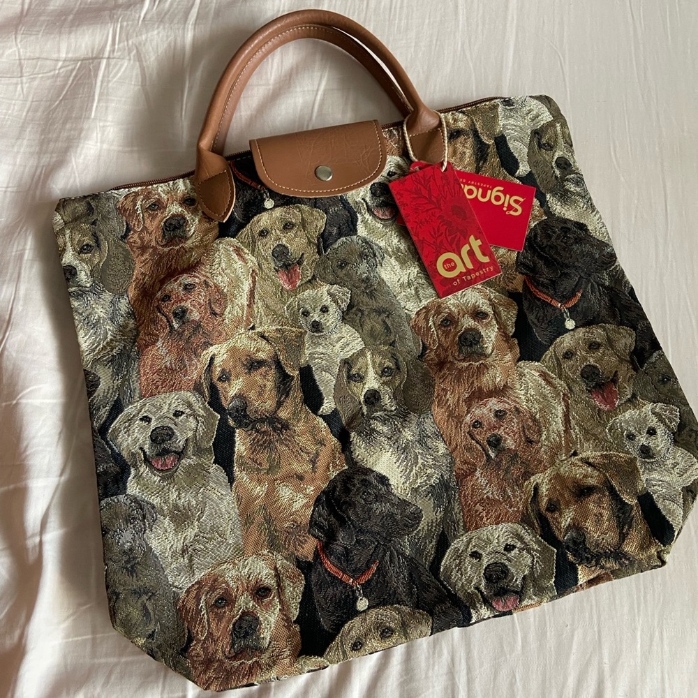 Signare Tapestry Labrador Dog Foldaway Bag